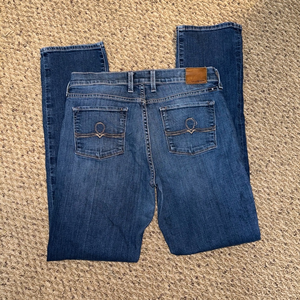 skinny straight leg blue jeans